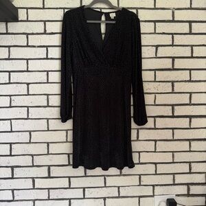 A New Day Green Sheath Dress with Bishop Sleeves